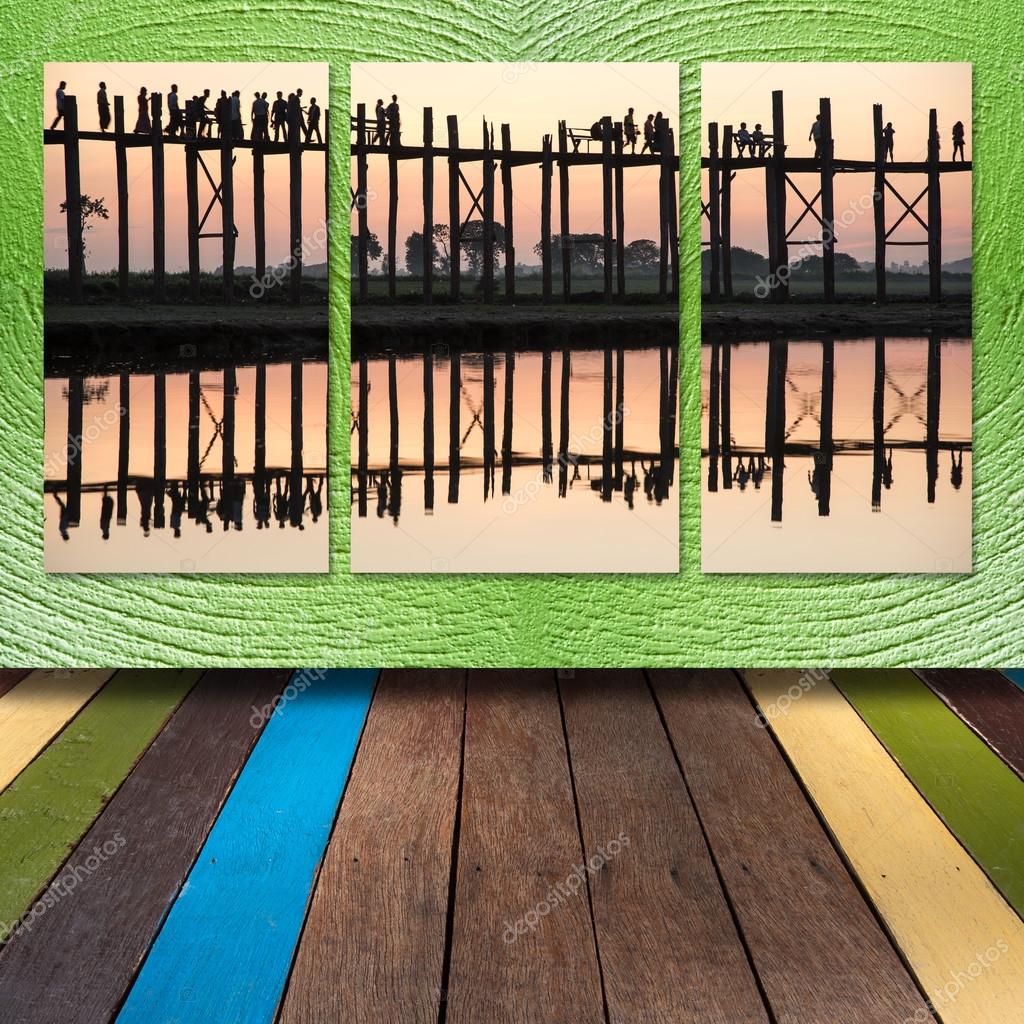 Bilderrahmen mit Foto auf Steinmauer — Stockfoto © kampee_p #79187552