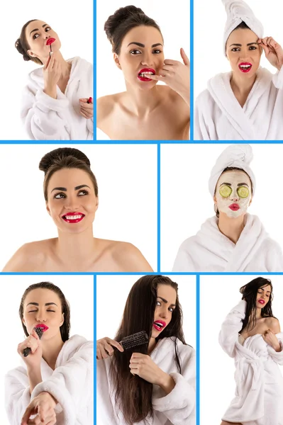 Collage de hermosa cara de mujer —  Fotos de Stock