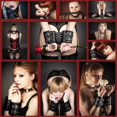 BDSM kolaj kelepçeli güzel kadınla