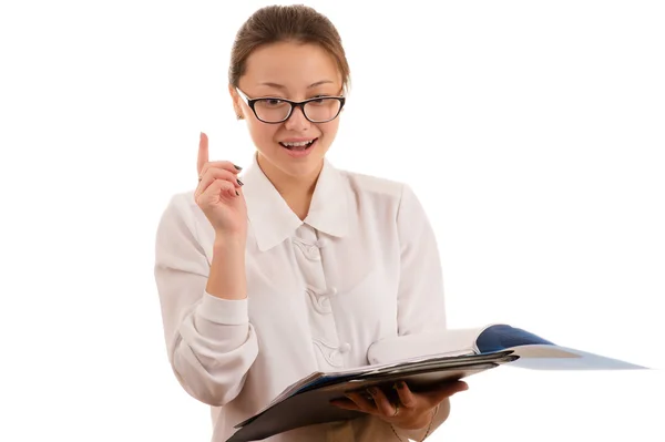 Menina coreana sucesso estudante — Fotografia de Stock