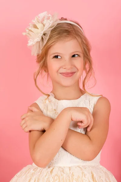 Portrait Smiling Little Girl Closeup — Stock Photo, Image