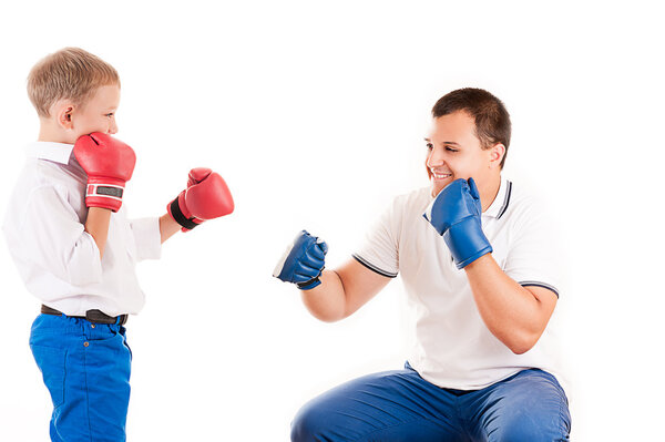 Father of boxing with son