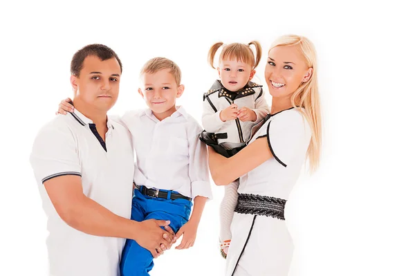 Caucasian family with children — Stock Photo, Image