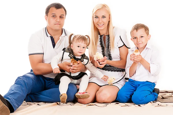 Caucasian family with children — Stock Photo, Image
