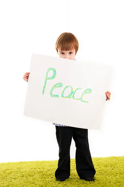 小男孩，和平的概念 — 图库照片