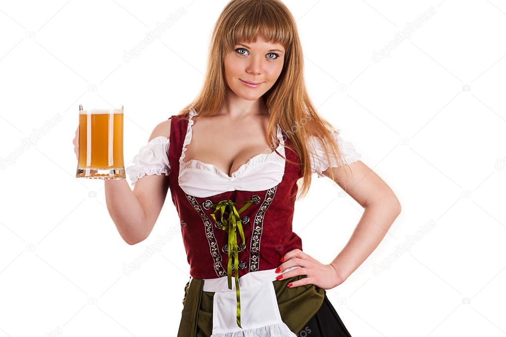 Oktoberfest girl with beer