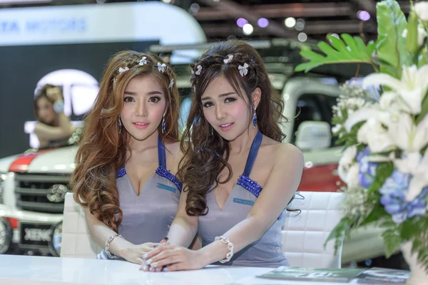 Unidentified model on TATA booth. — Stockfoto