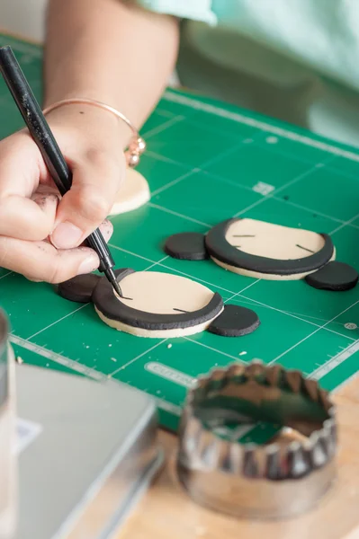 Fabricação de bolo de fondant — Fotografia de Stock