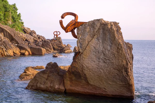 Peine del Viento w San Sebastian, Hiszpania Zdjęcie Stockowe