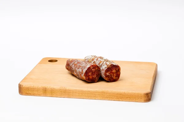 Salami on a Cutting Board — Stock Photo, Image