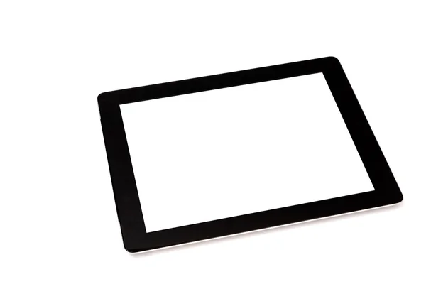 Tablette PC vierge avec écran blanc sur fond blanc — Photo