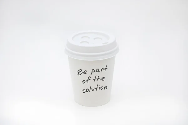 White Disposable Travel Coffee Cup - Be Part of the Solution