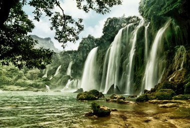 Bangioc şelale Vietnam. Vietnam manzara beautyful.