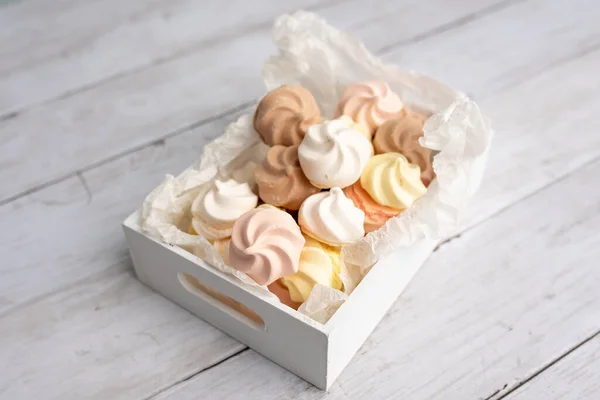 Barevné Koláčky Detailní Záběr Mini Meringues — Stock fotografie