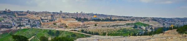 Wide-angle panorama Jerusalem, Israel — Stock Photo, Image