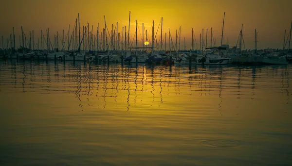 Wieczorem yacht club — Zdjęcie stockowe