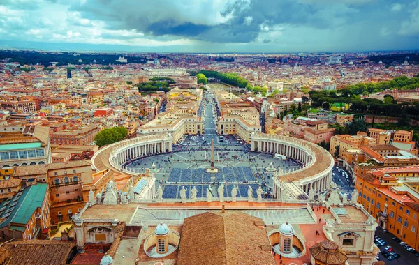 Panorama kare Aziz peter ve tüm Roma'yı — Stok fotoğraf