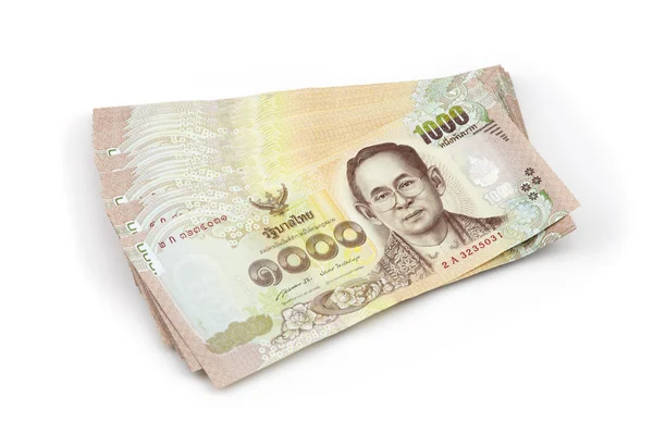 Thousand bill of Thai currency, Set of bill  of one thousand bill. Release year 2015. — Stock Photo, Image