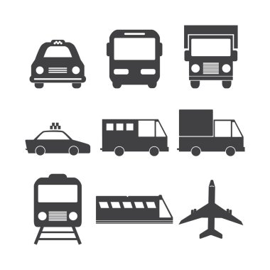 Araç ve taşıma Icons set.