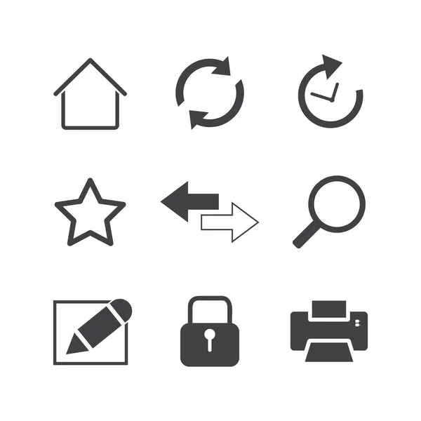 Beyaz arka plan üzerinde Internet Icons set — Stok Vektör