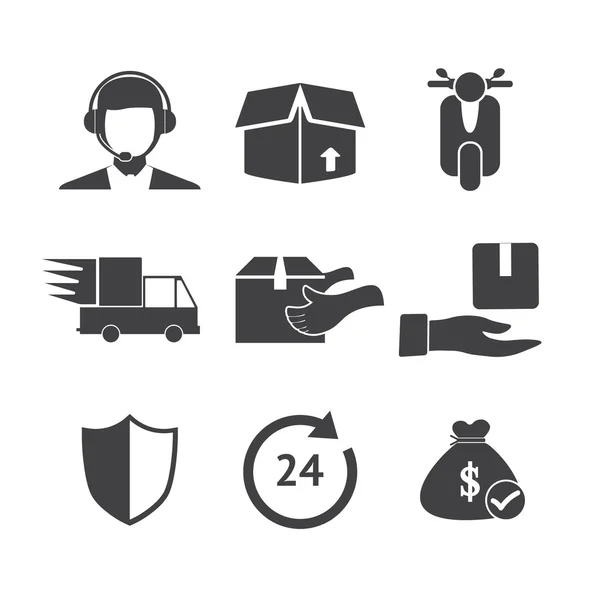 Nakliye ve teslimat Icons set — Stok Vektör