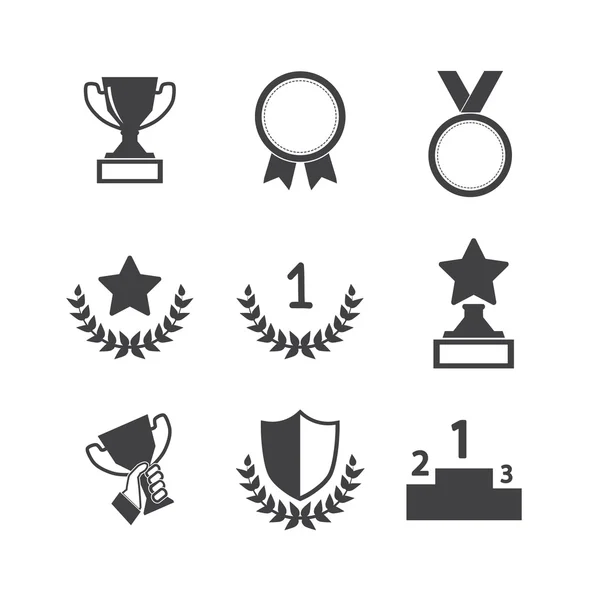 Conjunto de ícones de troféus e prêmios —  Vetores de Stock