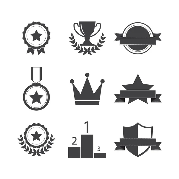 Conjunto de ícones de troféus e prêmios — Vetor de Stock