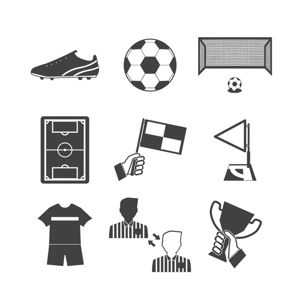 Juego de iconos de fútbol — Vector de stock