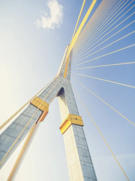 Mega sling Bridge, Rama 8, em Bangkok Tailândia (Vintage filter ef — Fotografia de Stock