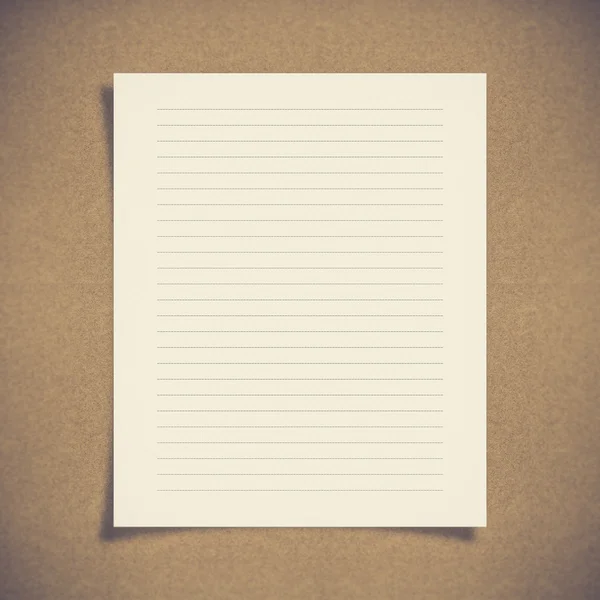 Note paper with dash line on board background — Stock Photo, Image