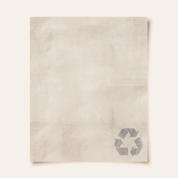 Blank paper with recycle sign (Vintage filter effect used) — Stock Photo, Image