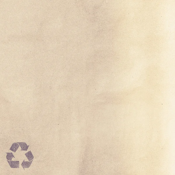 Blanco papier met recycle teken (Vintage filtereffect gebruikt) — Stockfoto