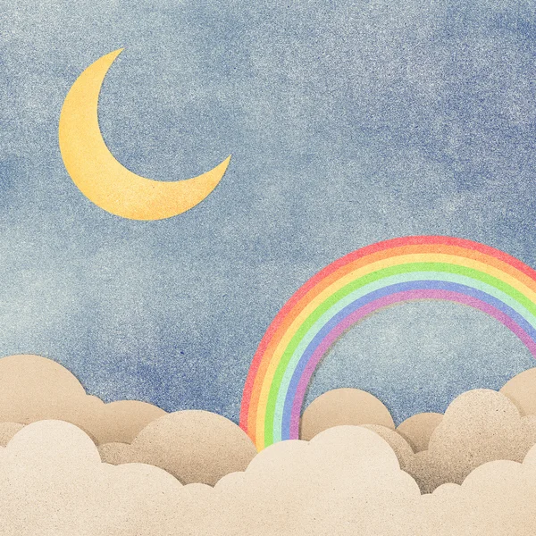 Grunge textura de papel lua e arco-íris — Fotografia de Stock