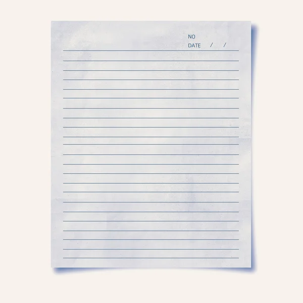 Illustration av vitt papper med linje på vit bakgrund — Stockfoto