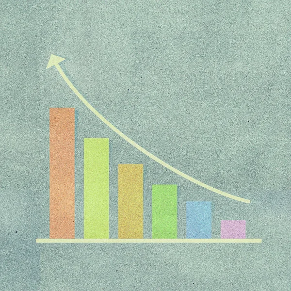 Graph újrahasznosított papír bottal a grunge, háttér — Stock Fotó