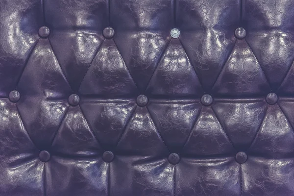 Brown leather texture of sofa closeup shot (Vintage filter effec — Stock Photo, Image
