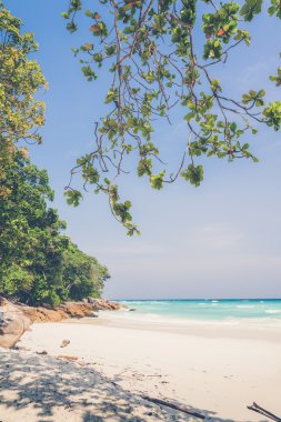 Koh Tachai Adası, Phang Nga ilinde, Tayland, Thailand (Vintage filtre 