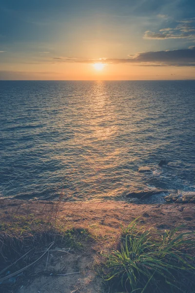 Sunset seascape (vintage filtered) — Stock Photo, Image