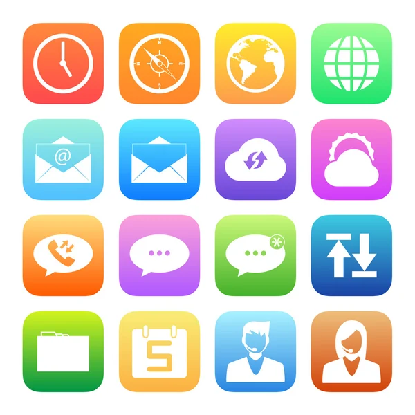 Mobile phone and network icons — Stock Vector
