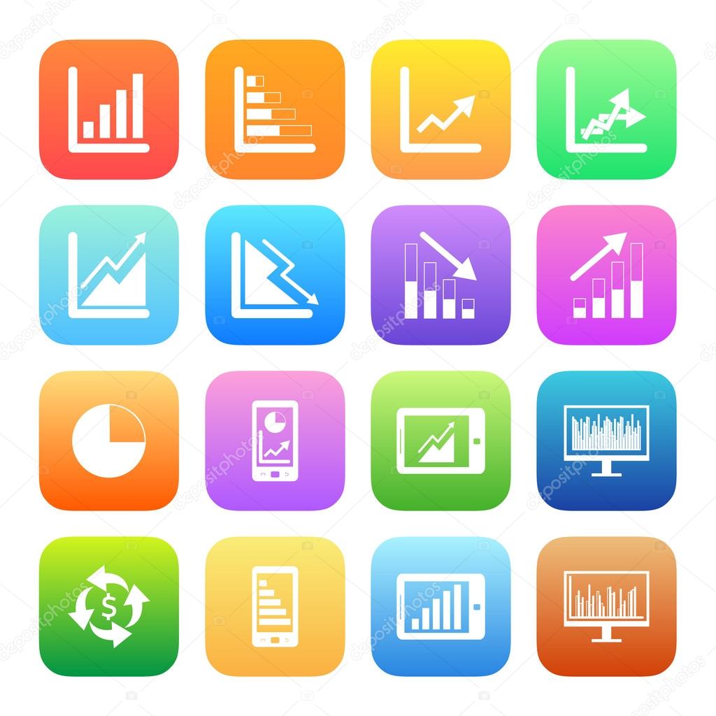 Colorful Business Graph icons