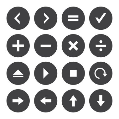 hesap makinesi ve bilgisayar simgeleri