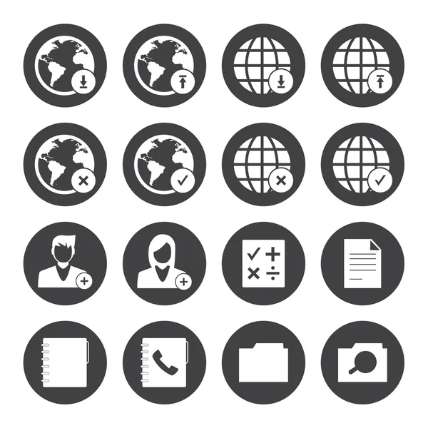 Mobile phone icons network set — Stock Vector