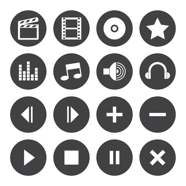 Media player icons — Stock Vector