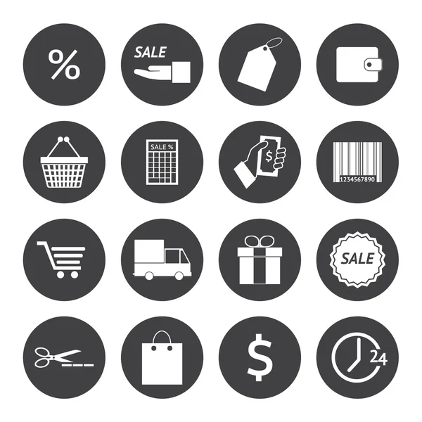 Conjunto de iconos de compras . — Vector de stock