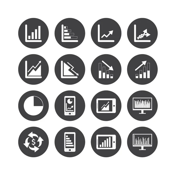 Business diagram ikoner set — Stock vektor