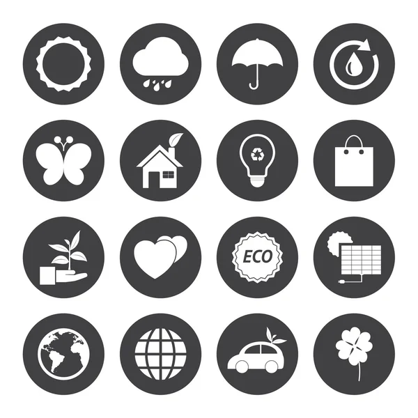 Eco icons set — Stock Vector