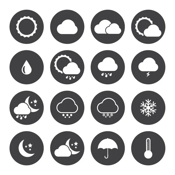 Icon set of weather. — Stock Vector