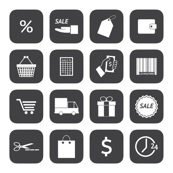 Shopping ikoner set — Stock vektor