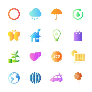 Eco icons set. clipart