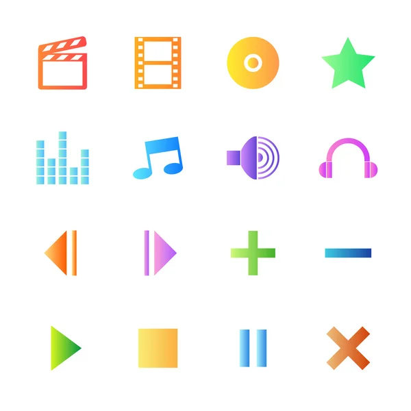 Media player icons — Stock Vector